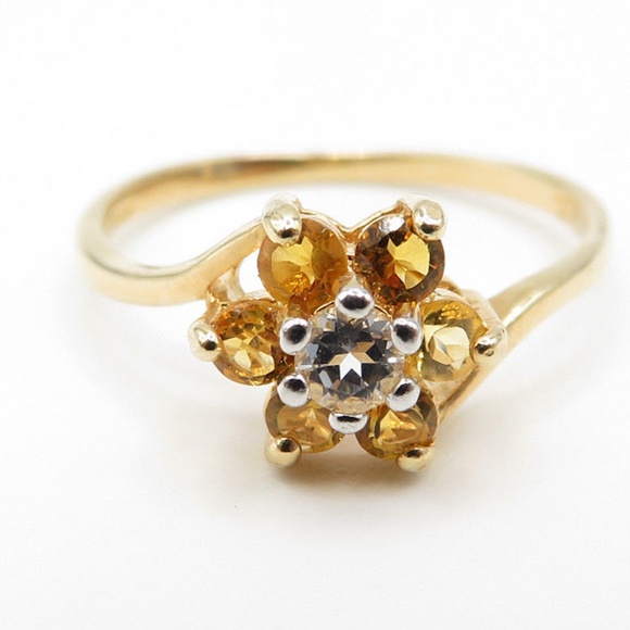 Victoria Townsend Jewelry - topaz and citrine gold and silver ring size 7